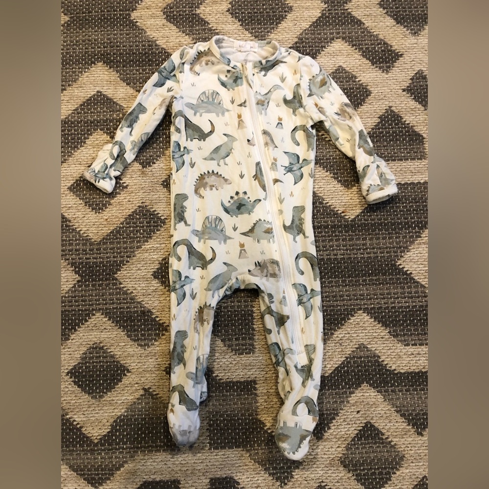 Angel dear 3-6 month Dino footed pajamas